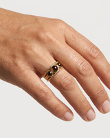 Anillo Doble Cordón con Ojo de Tigre