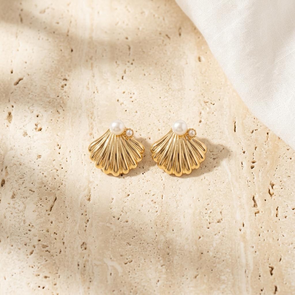 Aretes Concha Perla