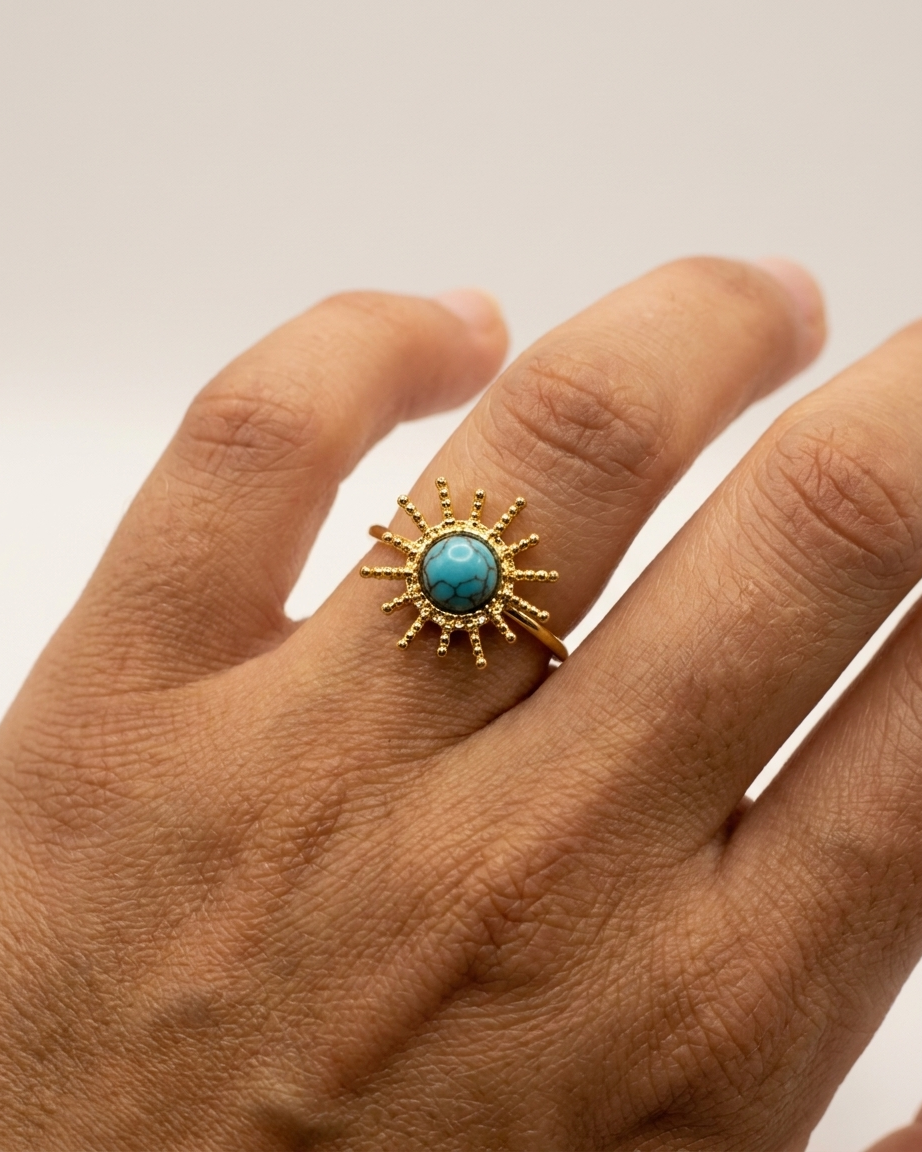 Anillo Sol con Turquesa