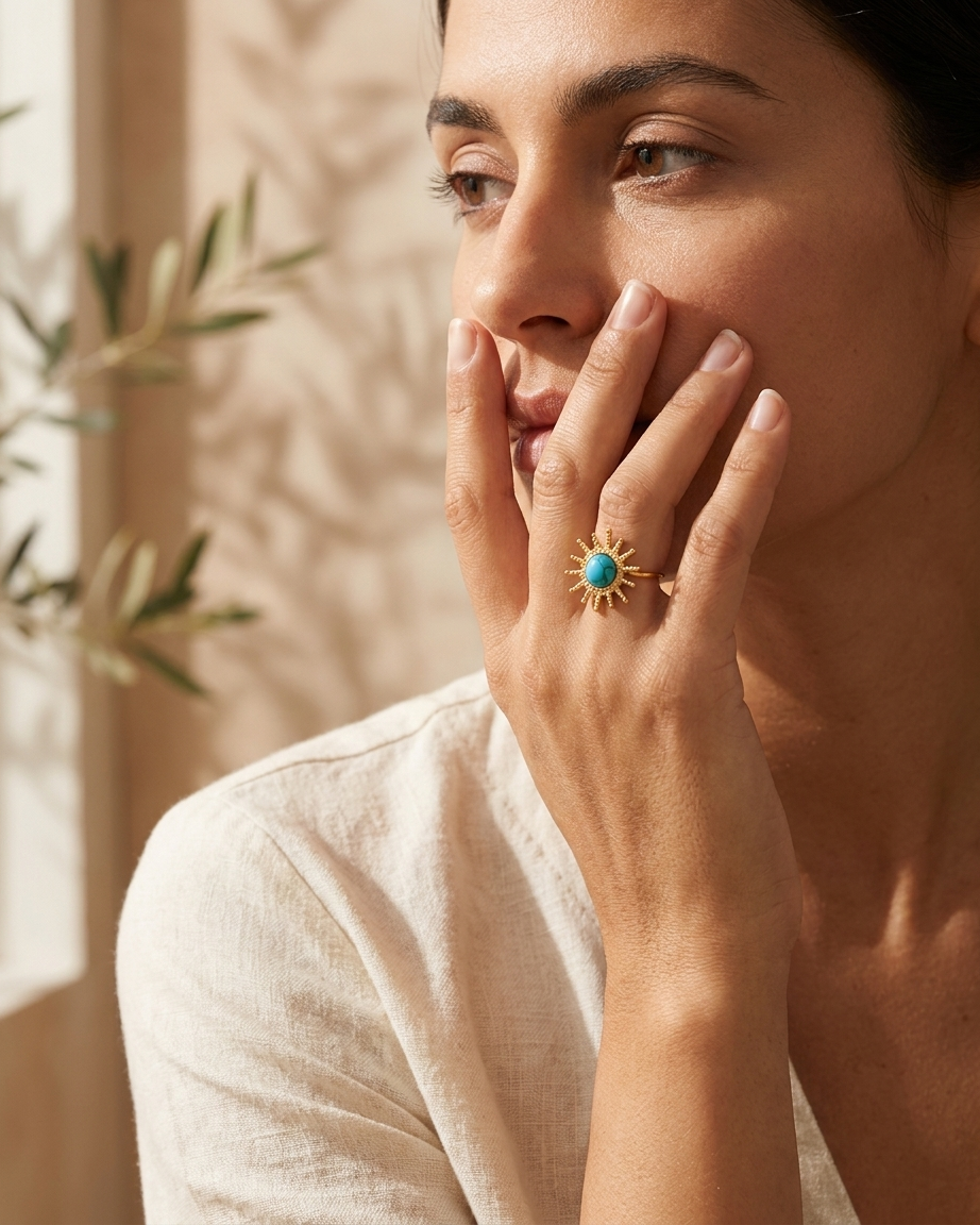 Anillo Sol con Turquesa