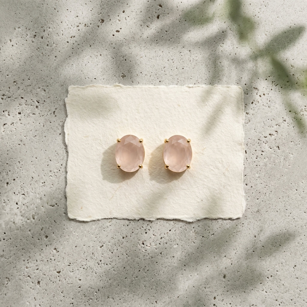 Aretes Cuarzo Rosa