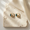 Argollas Martilladas con Piedra Azul