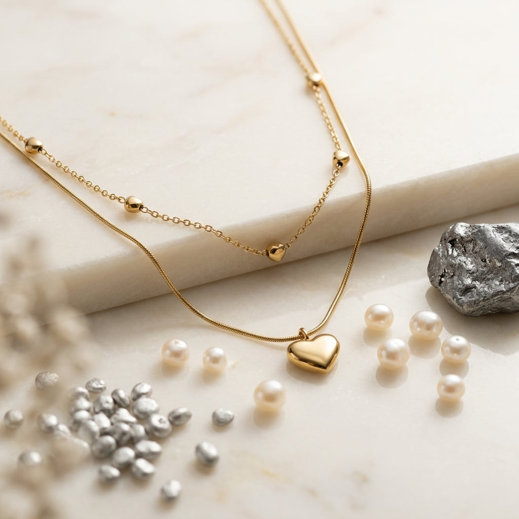 Collar Doble de Corazones
