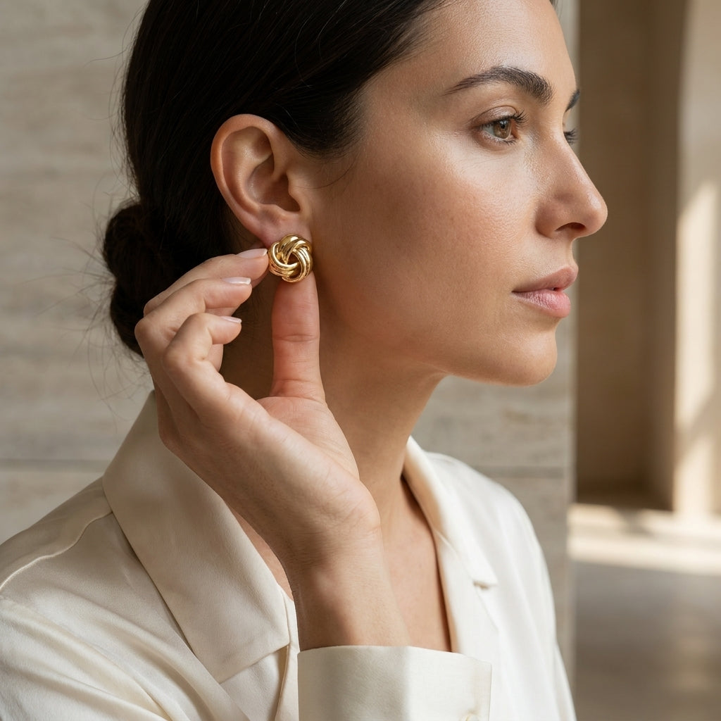 Aretes de Nudo Dorado