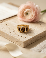 Anillo Doble Cordón con Ojo de Tigre