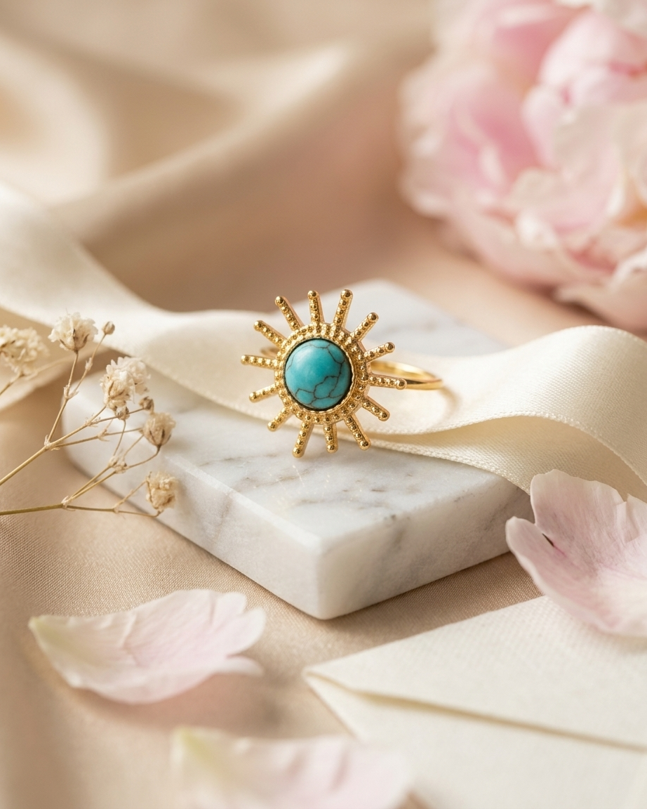Anillo Sol con Turquesa