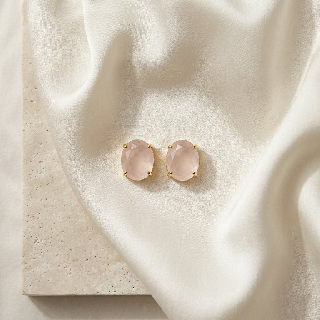 Aretes Cuarzo Rosa