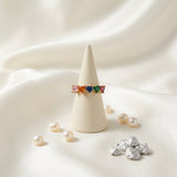 Anillo Corazones de Cristal Multicolor