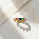 Anillo Corazones de Cristal Multicolor