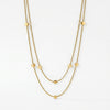 Collar Doble con Cubos Dorados