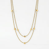 Collar Doble con Cubos Dorados
